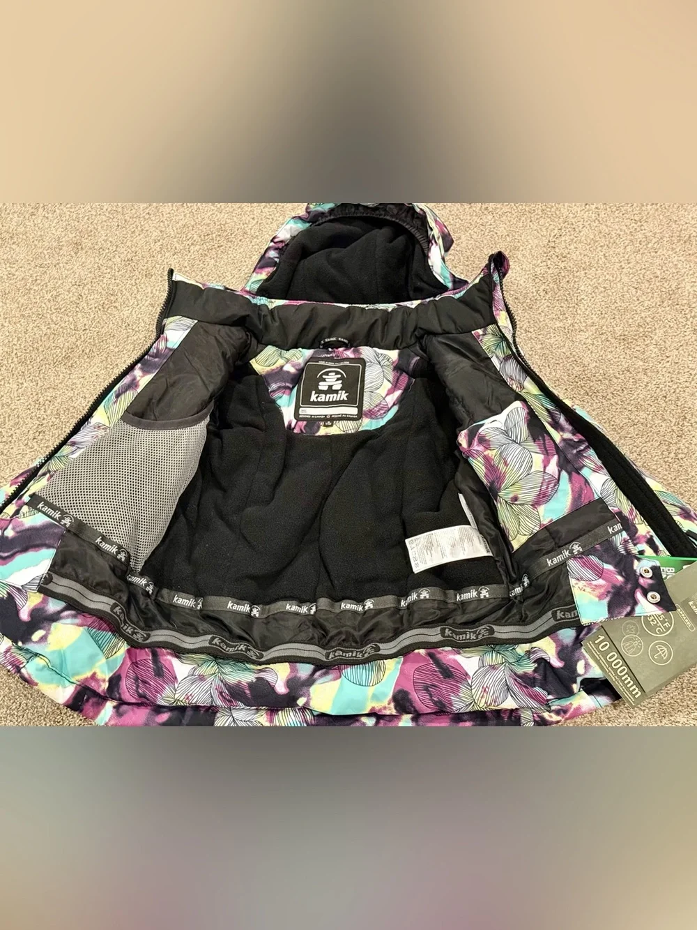Kamik Kids Floral Hooded Winter Jacket